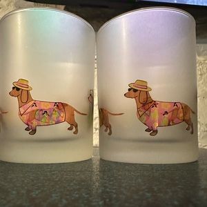 Vacation Dachshund frosted glasses by culver